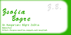 zsofia bogre business card